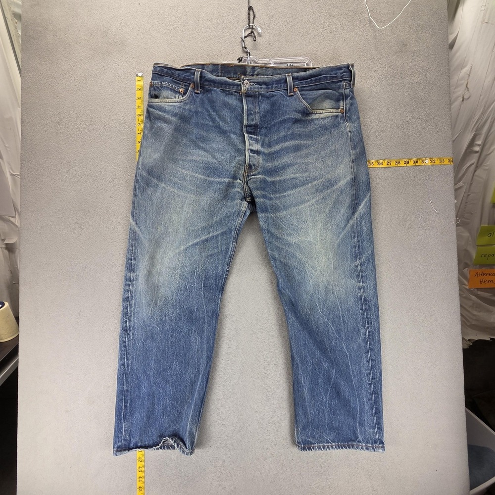 Vintage Levis 501 Jeans Mens Straight Valencia 555 Button Fly USA Fits 42x28